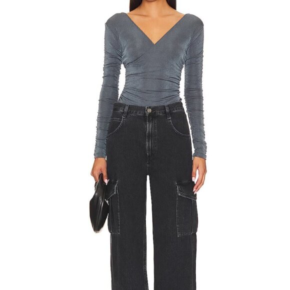 #31  NWT Free People Reya Bodysuit in Storm Water - Picture 1 of 8